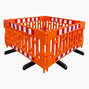 4 barrières polypro orange avec bandes réfléchissantes 4 barrières polypro orange avec bandes réfléchissantes
