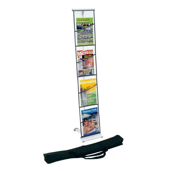 Présentoir brochure-display pliant et portable 4 cases