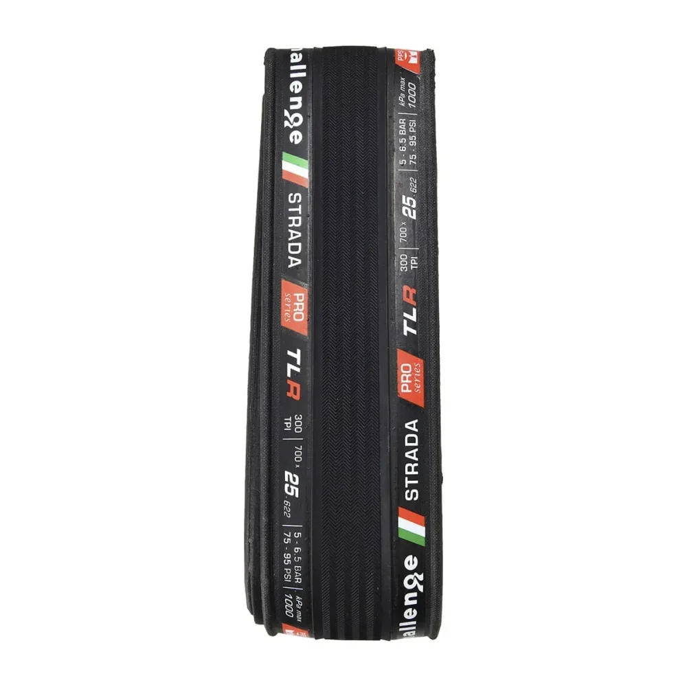 Pneu CHALLENGE OPEN STRADA 700x25c Tubeless Ready Noir Pneu CHALLENGE OPEN STRADA 700x25c Tubeless Ready Noir