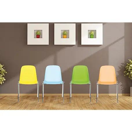 Kit chaises coque polypro Charlotte arc-en-ciel – Image 2