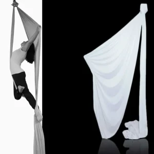 Tissu aérien Blanc- durable et indéchirable . Longueur 20m x 160cm. 100% Polyester.