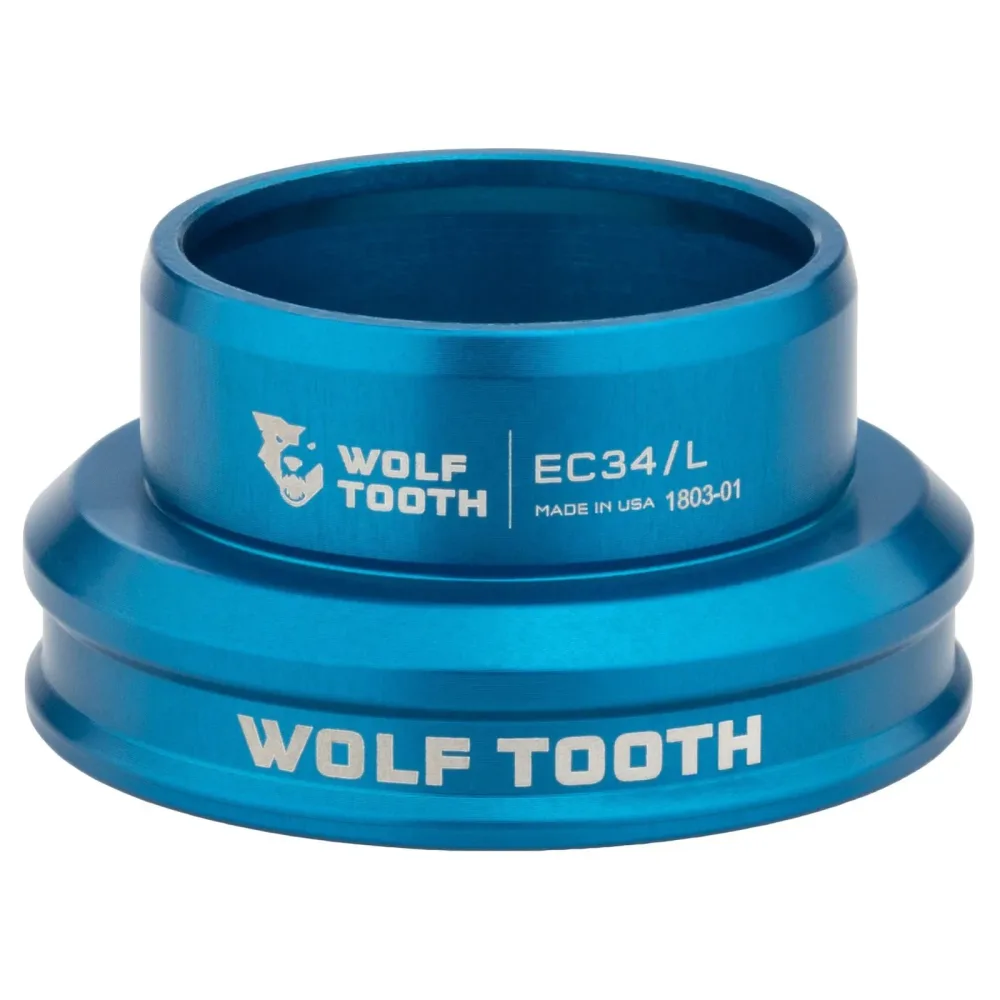 Cuvette Basse pour Jeu de Direction Externe WOLF TOOTH PERFORMANCE 1"1/8 EC34 Bleu