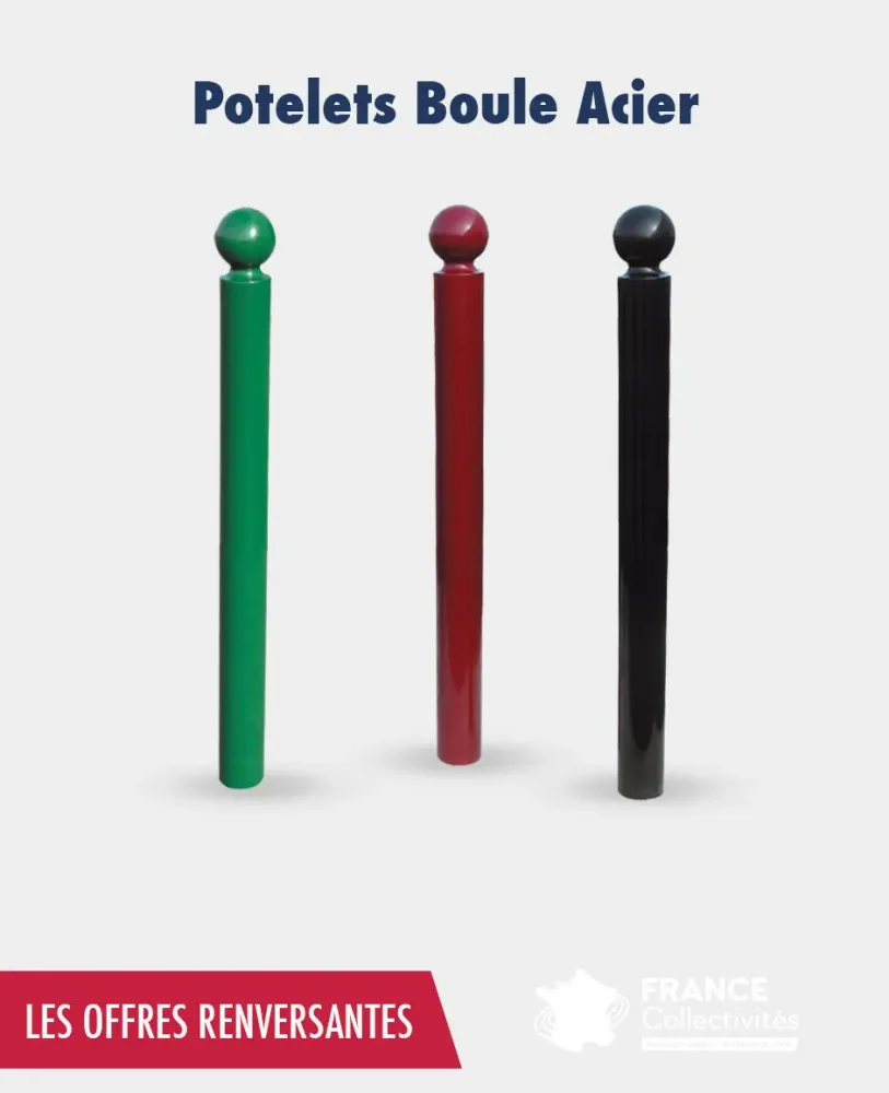 Promo potelet boule en acier 76 mm
