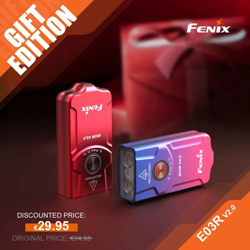 Fenix – E03R V2.0 – Lampe porte-clés en métal – 500 lumens – édition spéciale Fenix – E03R V2.0 – Lampe porte-clés en métal – 500 lumens – édition spéciale