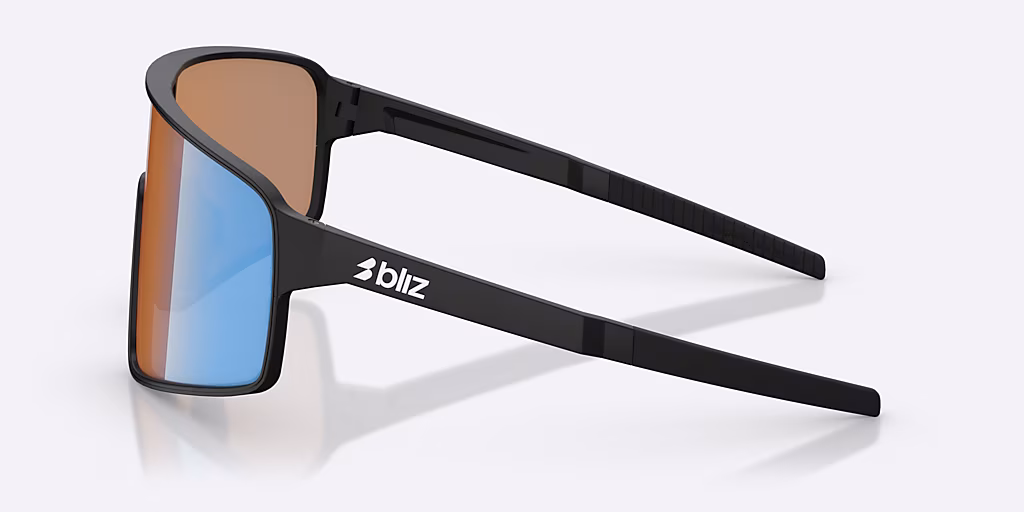 Lunettes BLIZ P001 S Noir Matt Verre Coral/Orange Bleu Irdium – Image 3