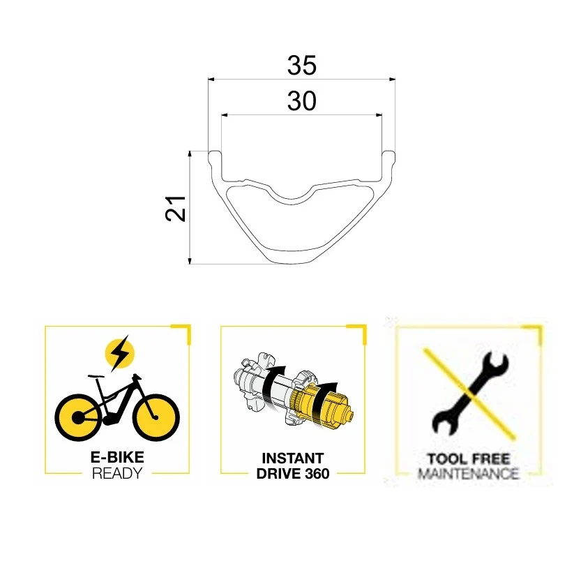 Paire de Roues MAVIC E-CROSSRIDE 1 27.5" 30mm 15x110mm/12x148mm Boost – Image 2