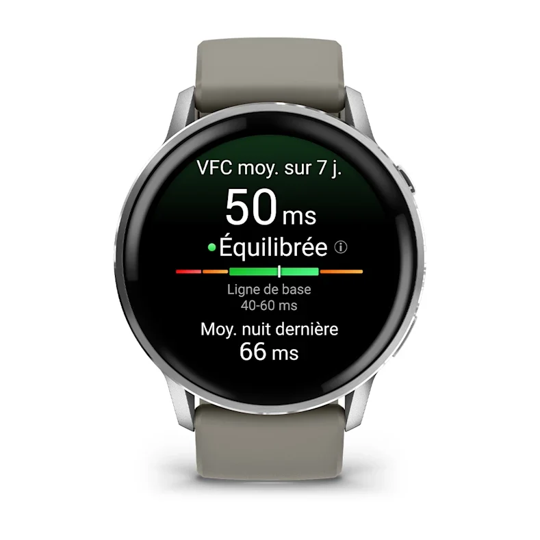 Montre de Sport Garmin Venu® 4 - 45 mm Silver avec bracelet en silicone gris – Image 2