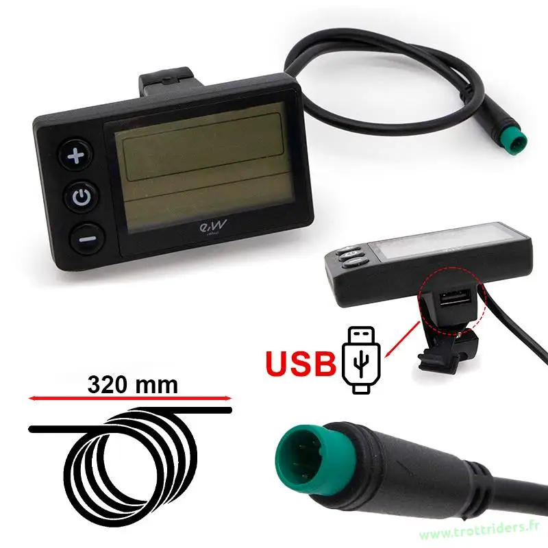 Écran Display S866 avec connecteur étanche – avec port USB