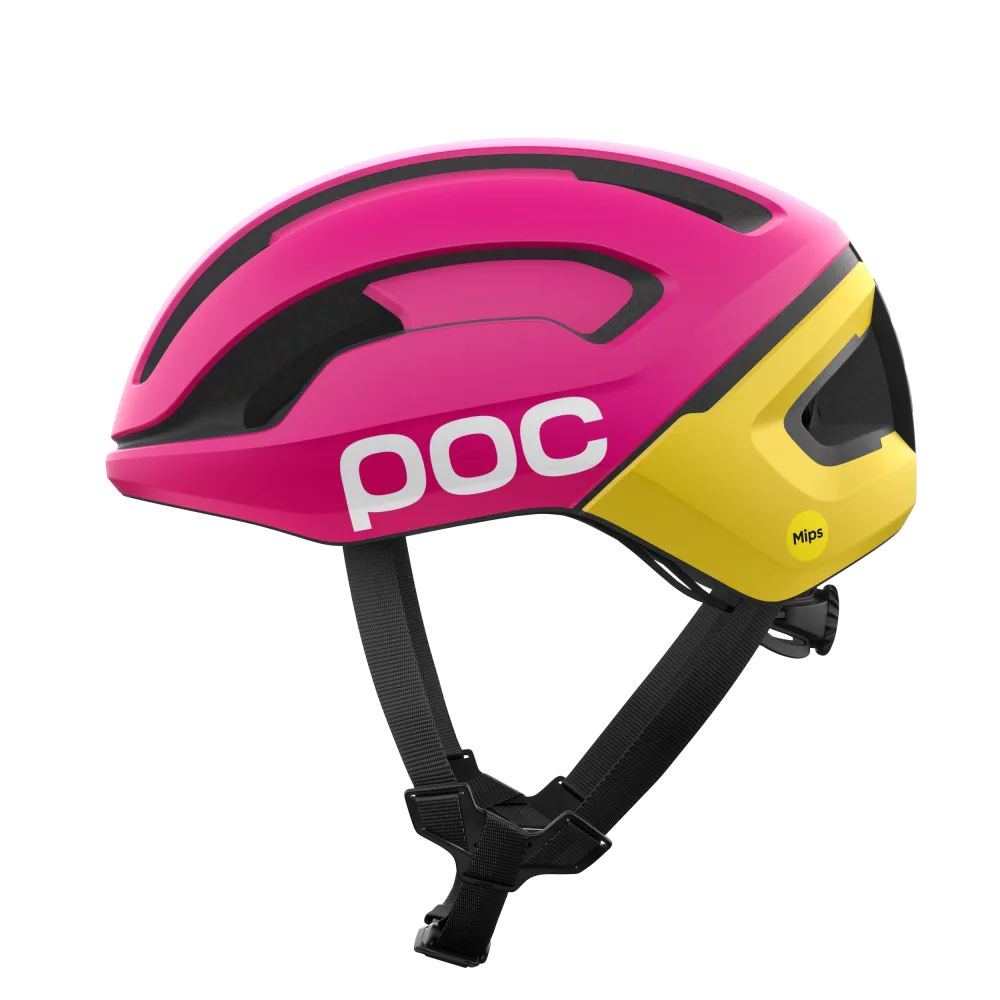 Casque Route POC OMNE AIR MIPS Logo Rose/Jaune