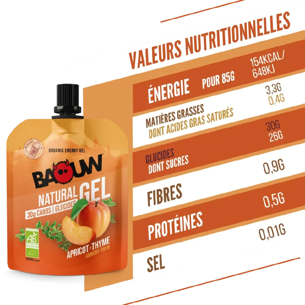 Gel Énergétique BAOUW BIO Abricot-Thym (85g) – Image 2