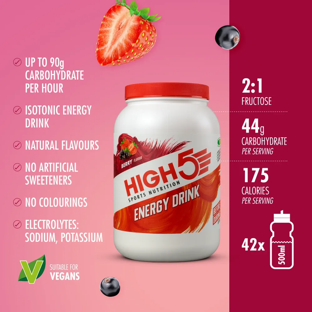 Boisson Énergétique HIGH5 ENERGY DRINK (2.2kg) Fruits rouges – Image 2