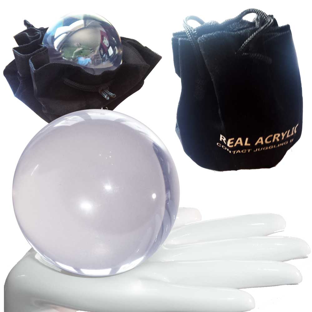 Balle de contact Acrylique Transparente 90mm 520g+ Housse de protection