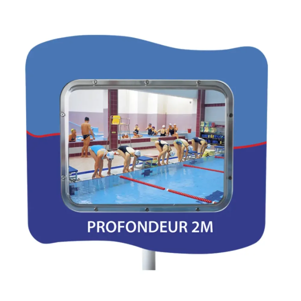 Miroir avec message "PROFONDEUR 2.00 M" - 600 x 800 mm