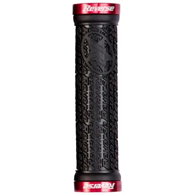 Grips REVERSE COMPONENTS STAMP Lock-On Ø 30mm Noir/Rouge