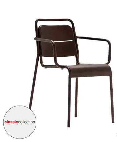 Fauteuil en acier empilable Alma "Classic Collection"