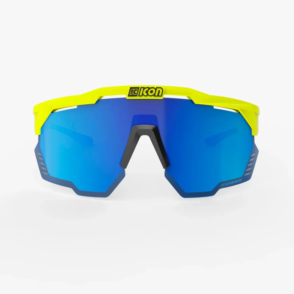 Lunettes SCICON AEROSHADE KUNKEN Jaune Fluo Multimirror Bleu – Image 2
