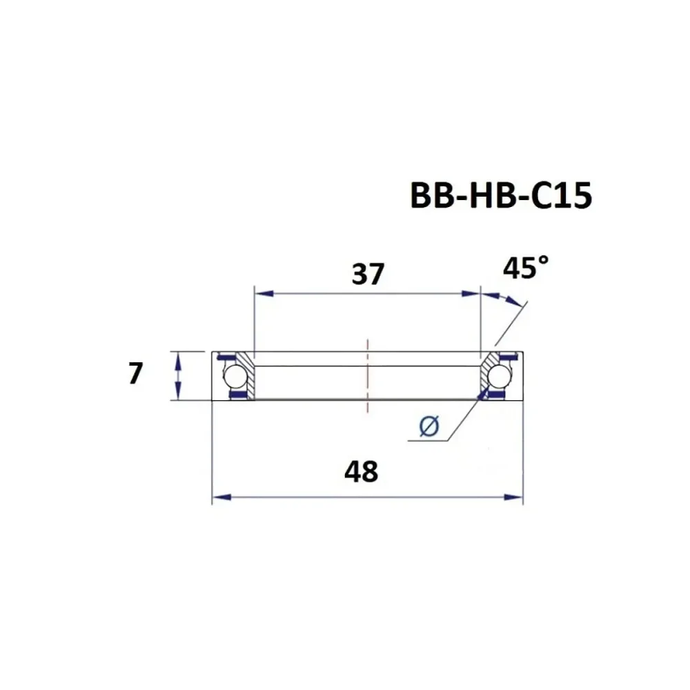 Roulement de Direction BLACK BEARING C15 45/90° (37 x 48 x 7 mm) – Image 2