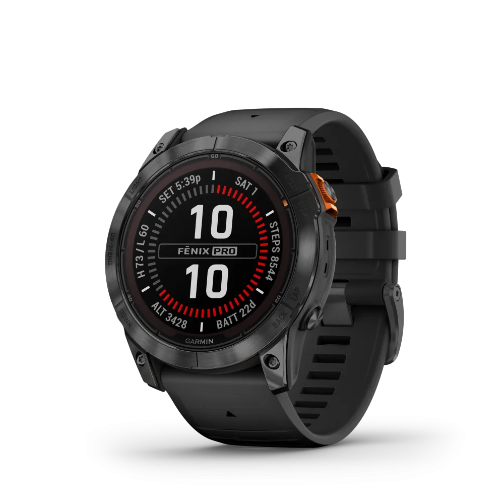 fēnix® 7X Pro – Solar Edition Gray avec bracelet noir fēnix® 7X Pro – Solar Edition Gray avec bracelet noir