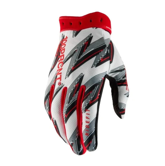 Gants 100% RIDEFIT Blanc/Rouge Gants 100% RIDEFIT Blanc/Rouge