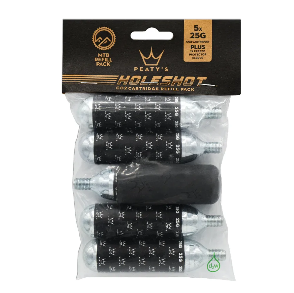 Cartouche CO2 PEATY&rsquo;S HOLESHOT Filetée MTB (x5)