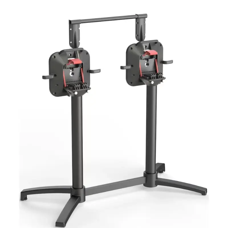 pied latéral aluminium encastrable et basculant avec poignée et porte sac