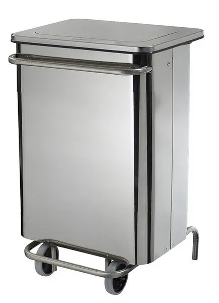 Poubelle mobile à pédale inox