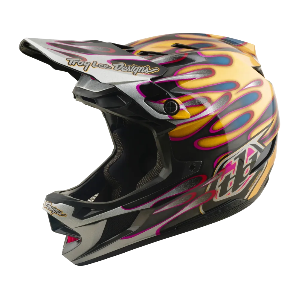 Casque VTT TROY LEE DESIGNS D4 CARBON MIPS Overspray Gold/Noir – Image 3
