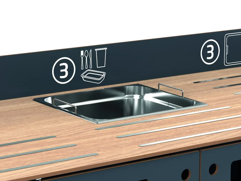 Meuble de tri et de débarrassage pour restauration compact HPL Restotri Signature – Image 3