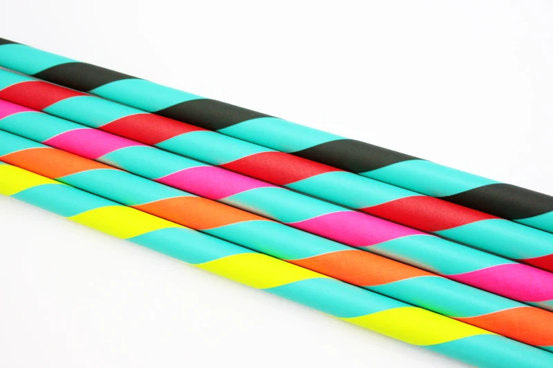 Perfect Hula hoop Play décoré diam 16mm/85cm plastique Turquoise avec ruban