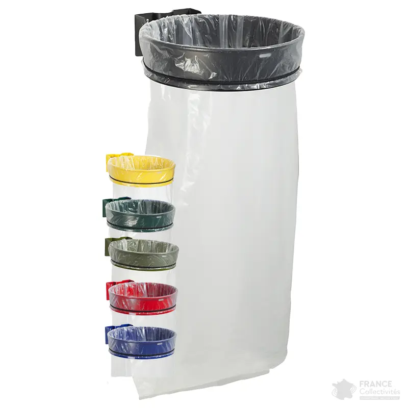 Support sac 2 x 110L Ecollecto et Collecmur sur poteau sur socle – Image 3