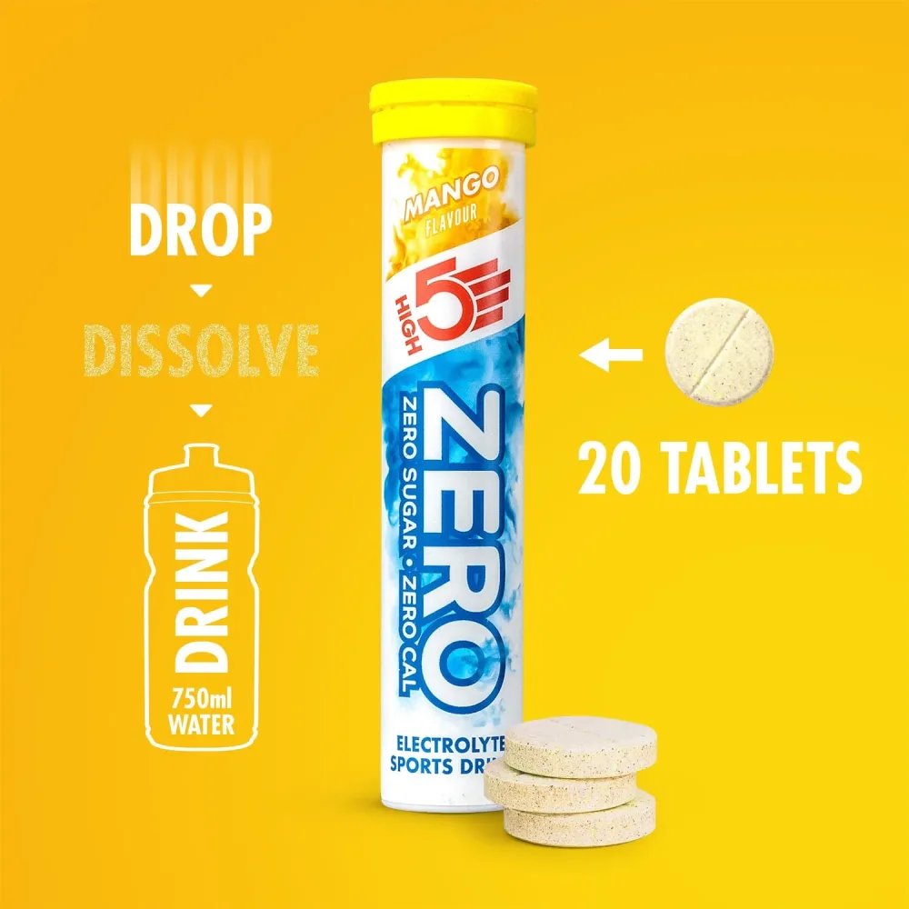 Pastilles d'Hydratation Electrolytes HIGH5 ZERO (x20) Mangue – Image 3