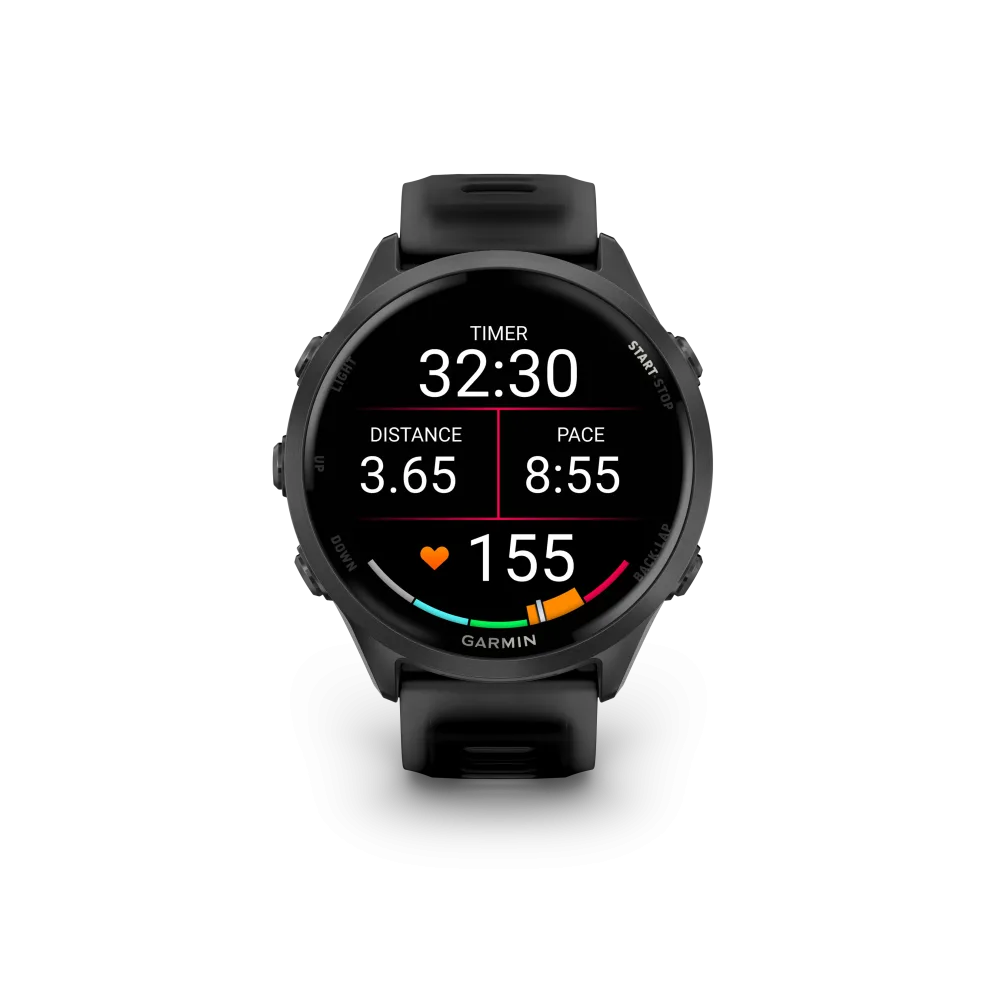 NEW Forerunner 570 - 47mm Aluminium Slate avec bracelet noir translucide/noir – Image 3
