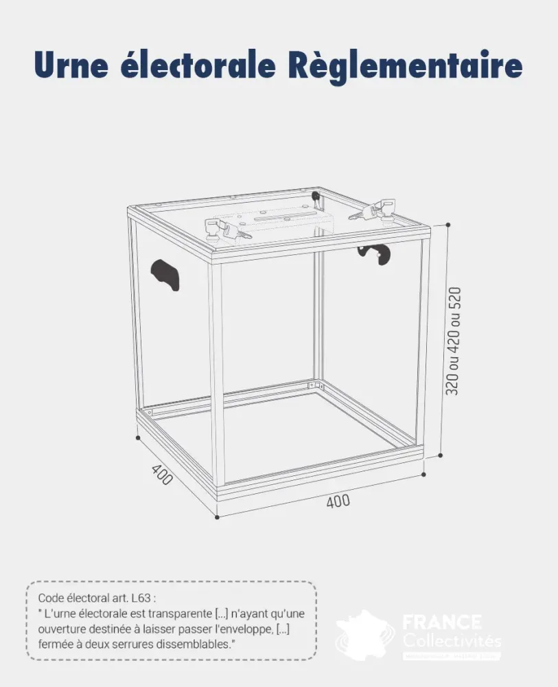 Urne électorale réglementaire 600 - 800 Bulletins – Image 2