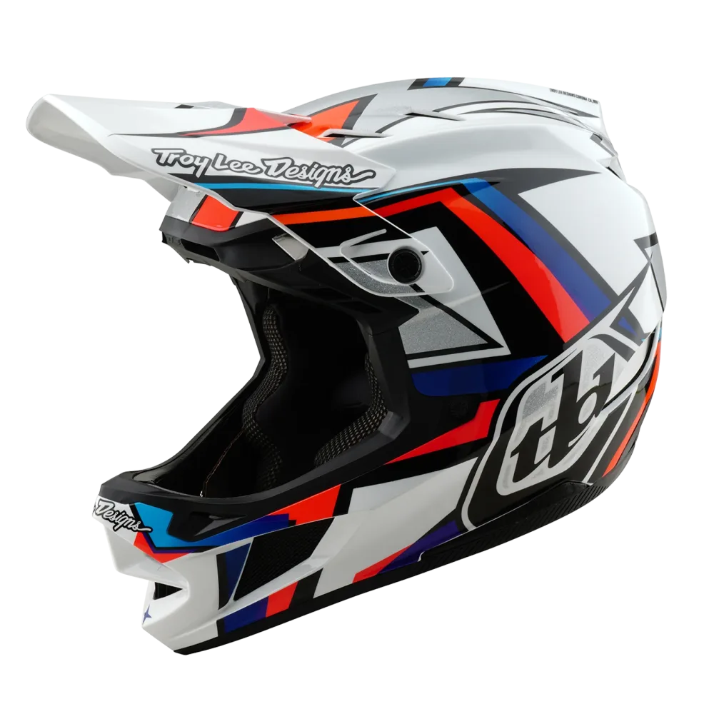 Casque VTT TROY LEE DESIGNS D4 COMPOSITE MIPS FRAMES Blanc/Gris