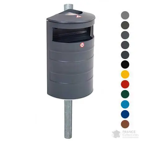 Corbeille acier murale 40L Australia Relief