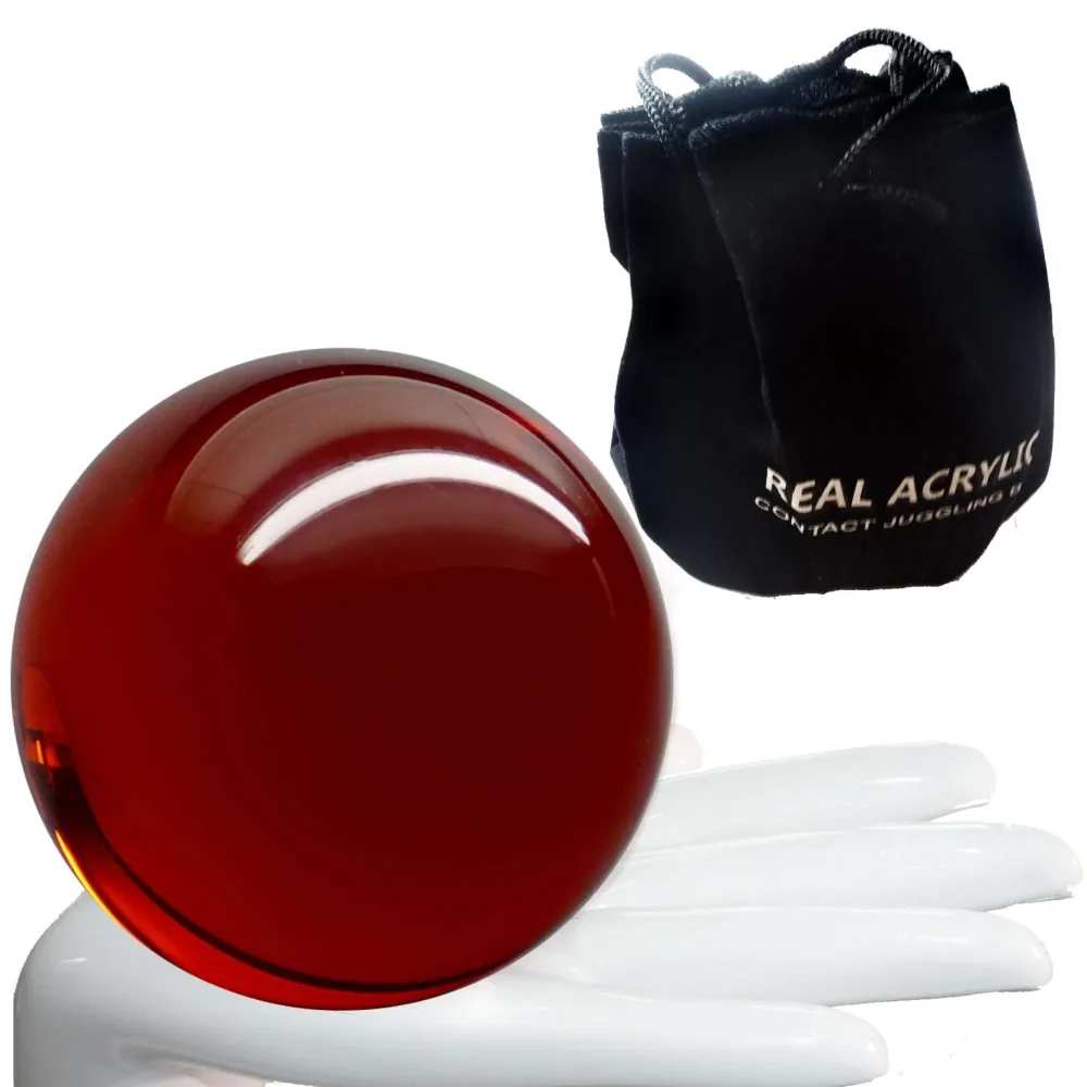 Balle de contact Acrylique Rouge Transparent 650g 100mm et étui de protection Balle de contact Acrylique Rouge Transparent 650g 100mm et étui de protection