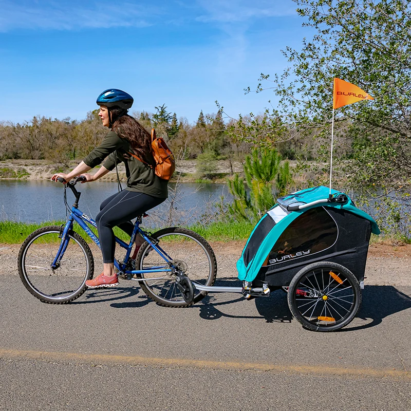 REMORQUE ENFANT BURLEY ENCORE X BIPLACE TURQUOISE – Image 2