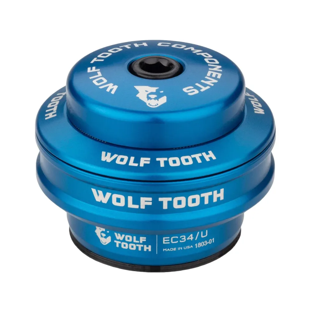 Cuvette Haute pour Jeu de Direction Externe WOLF TOOTH PERFORMANCE 1"1/8 EC34 Stack 16 mm Bleu