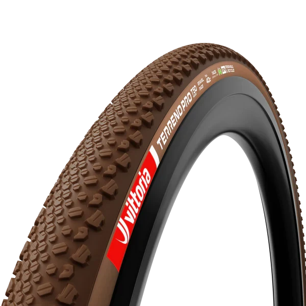 Pneu VITTORIA TERRENO PRO T50 Mixed Gravel Race 700c Tubeless Ready Souple Marron