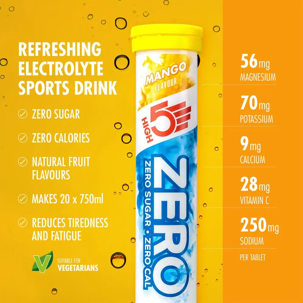 Pastilles d'Hydratation Electrolytes HIGH5 ZERO (x20) Mangue – Image 2