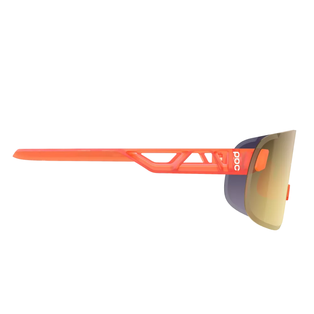 Lunettes POC ELICIT Orange Fluo Translucide Verre Clarity Road Partly Sunny Gold – Image 3