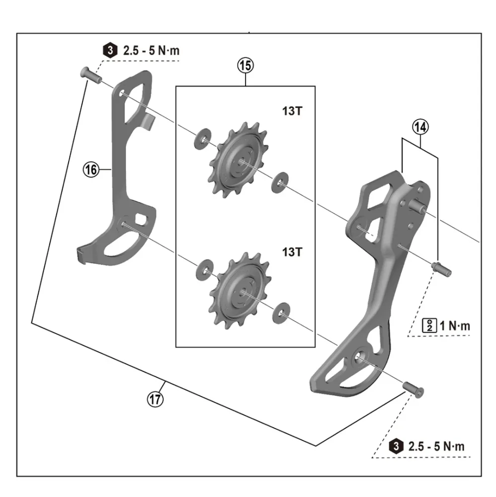 Chape et Galets de Dérailleur Arrière 12V SHIMANO XT RD-M8250 GS