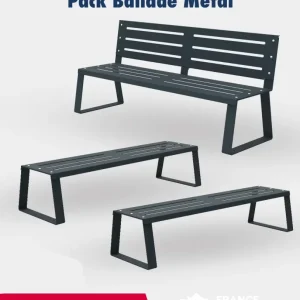 Pack Ballade Métal – 1 banc et 2 banquettes en métal Pack Ballade Métal – 1 banc et 2 banquettes en métal