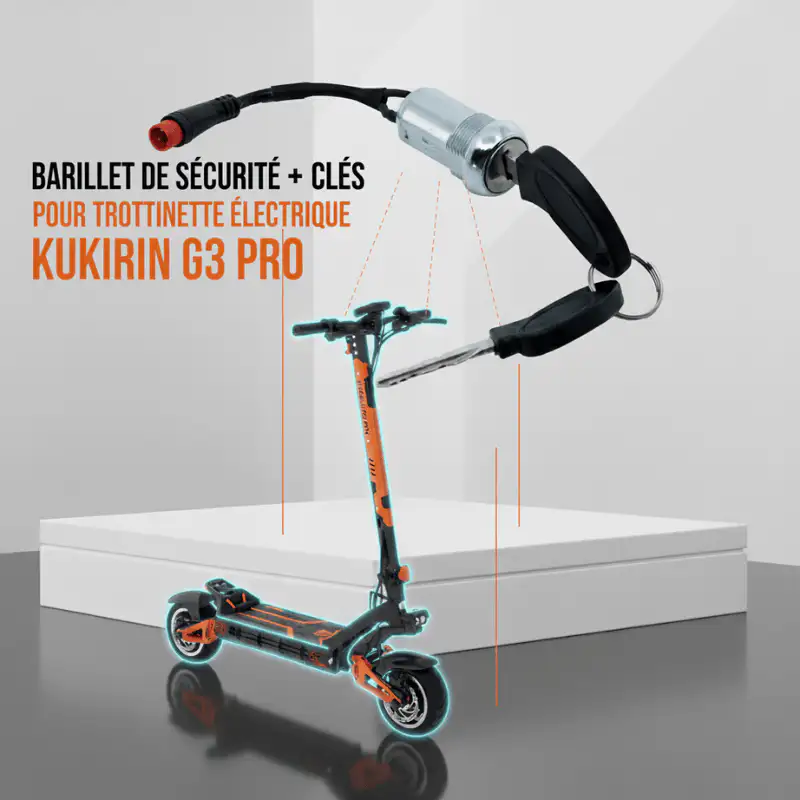 Clé Contact KuKirin G3 Pro – Barillet Étanche + 2 Clés