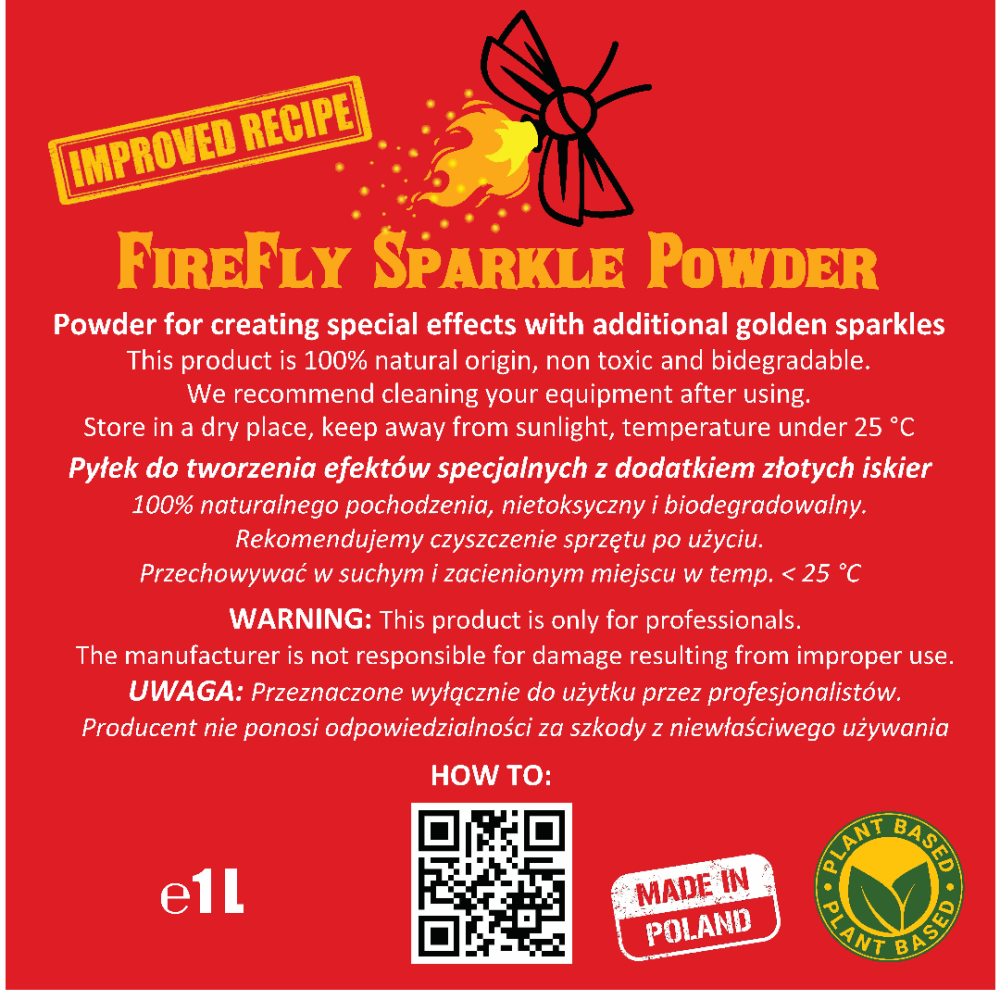 FireFly Sparkle Powder – Poudre étincelante avec reflets dorés (effet meule à étincelles) 1L – Image 2