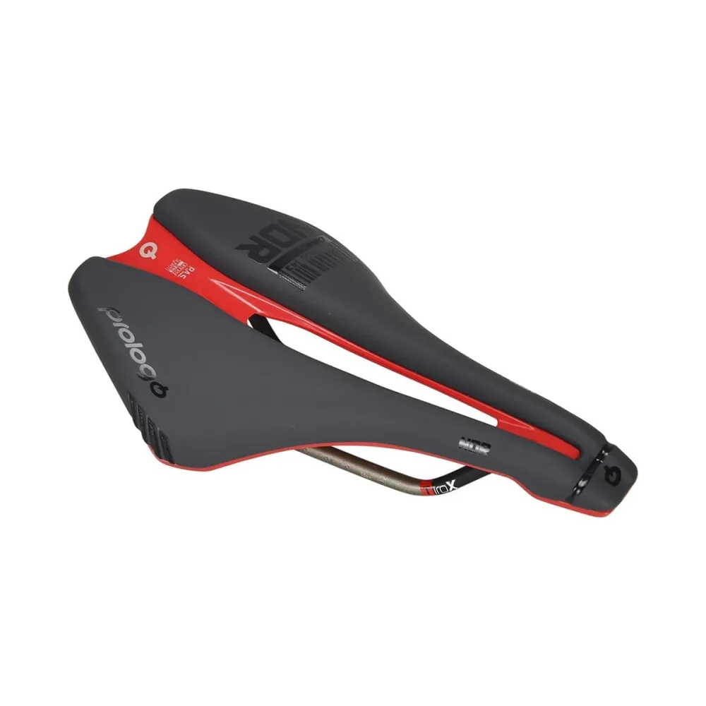 Selle PROLOGO DIMENSION NDR Rails TiroX - Édition Limitée Anthracite/Rouge