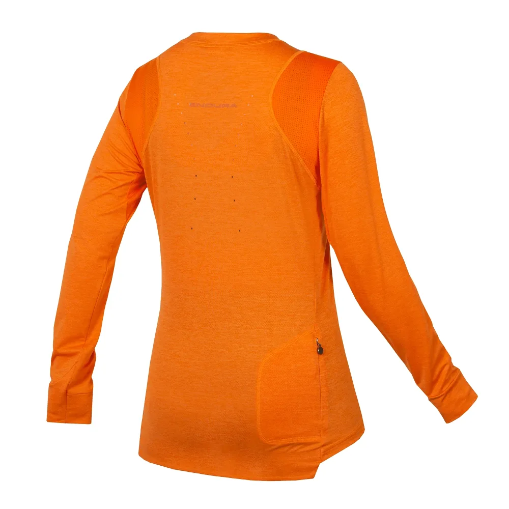 Maillot ENDURA SINGLETRACK Femme Manches Longues Orange – Image 2