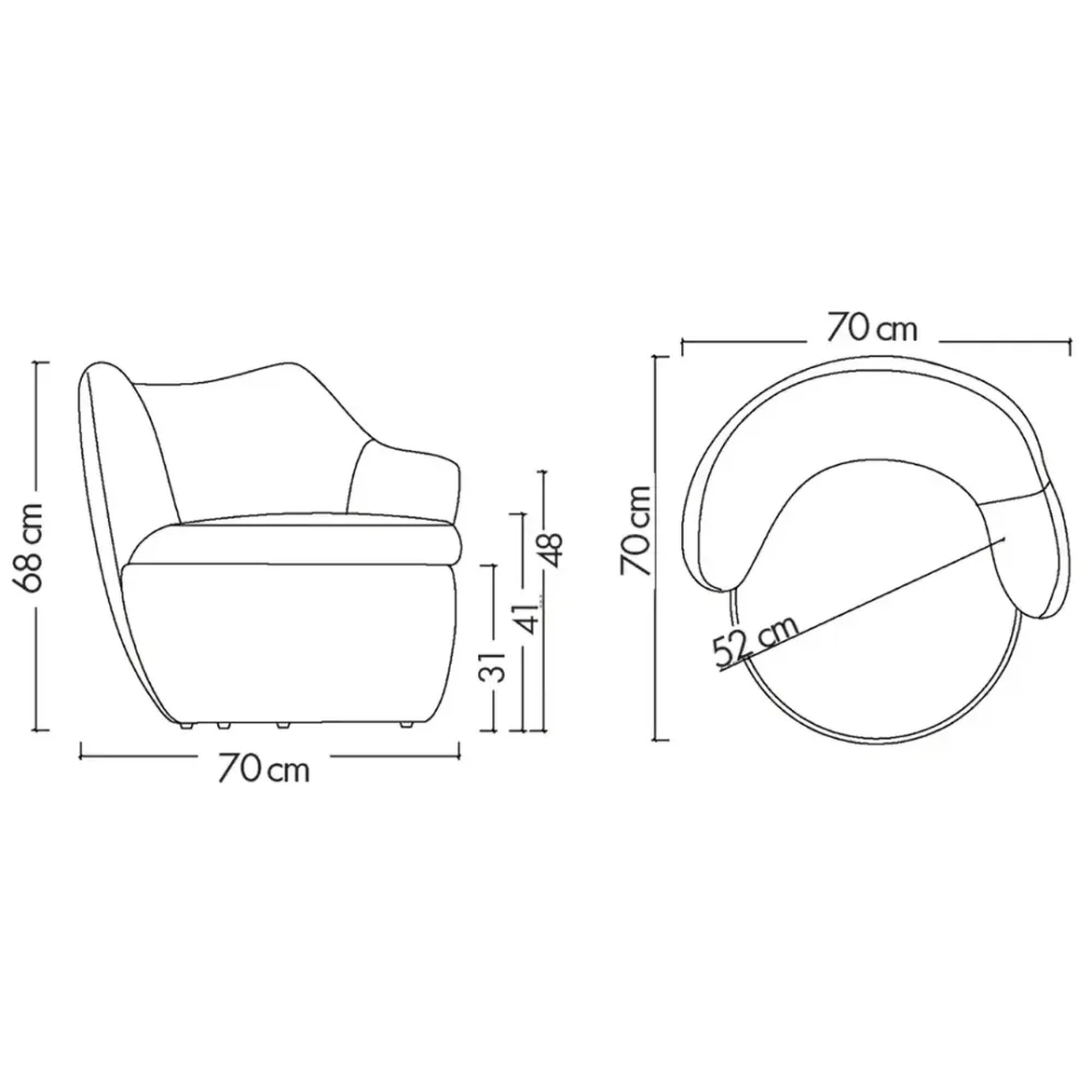 Fauteuil tissu KURLY 1 place – Image 3