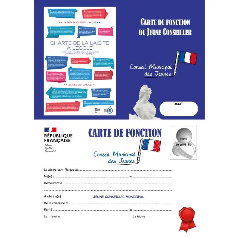 Carte de fonction du jeune élu - conseil municipal jeune ou enfant – Image 2