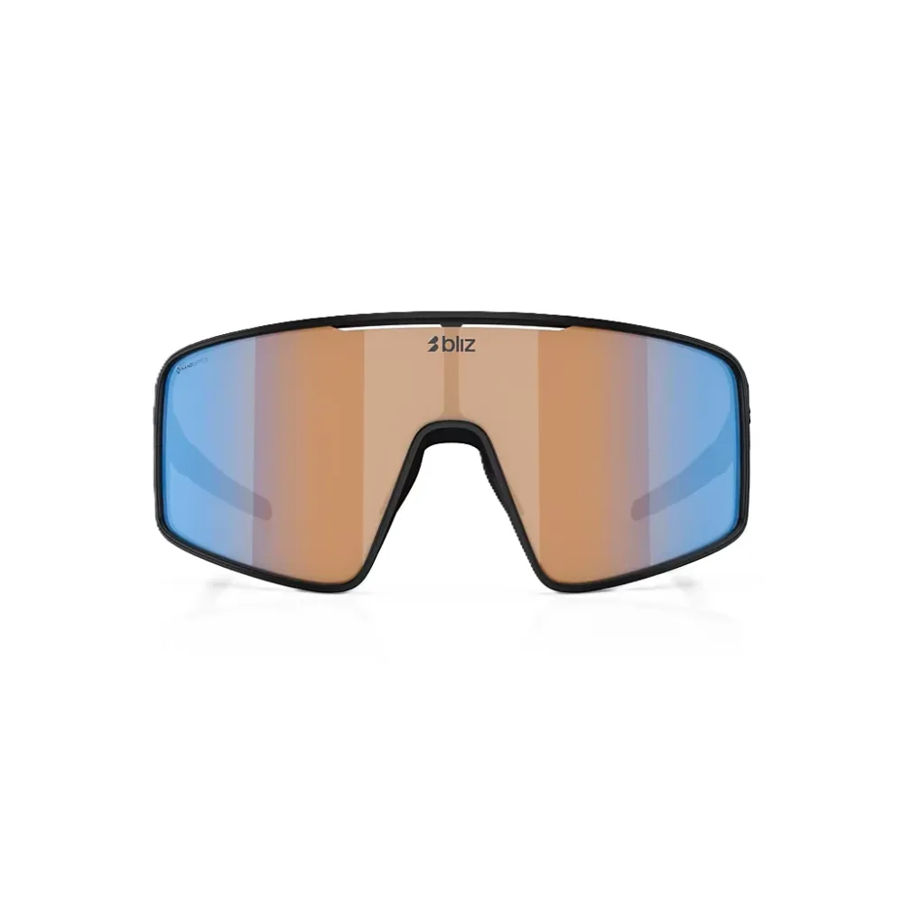 Lunettes BLIZ P001 S Noir Matt Verre Coral/Orange Bleu Irdium – Image 2
